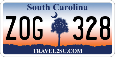 SC license plate ZOG328