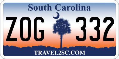 SC license plate ZOG332