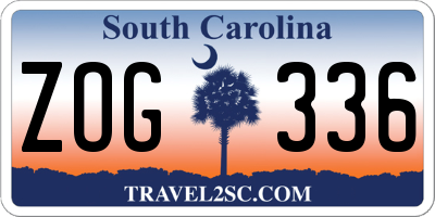 SC license plate ZOG336