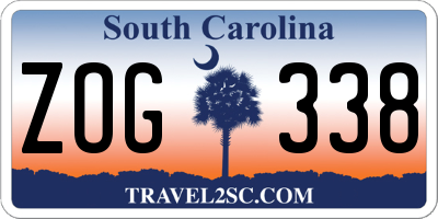 SC license plate ZOG338