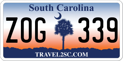 SC license plate ZOG339