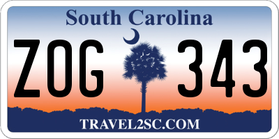 SC license plate ZOG343
