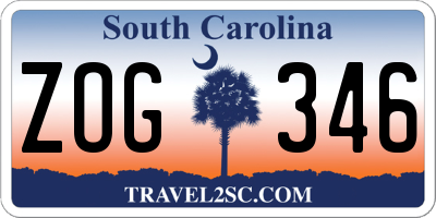 SC license plate ZOG346
