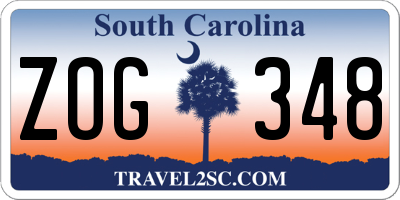 SC license plate ZOG348