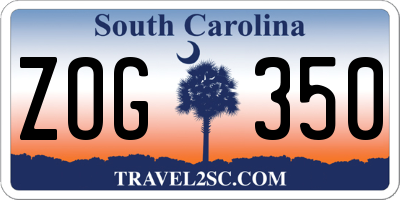 SC license plate ZOG350