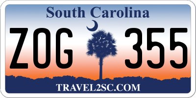 SC license plate ZOG355