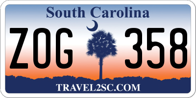 SC license plate ZOG358