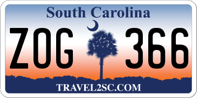 SC license plate ZOG366