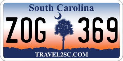 SC license plate ZOG369