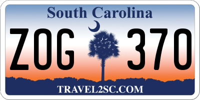 SC license plate ZOG370