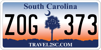 SC license plate ZOG373