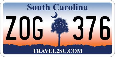 SC license plate ZOG376