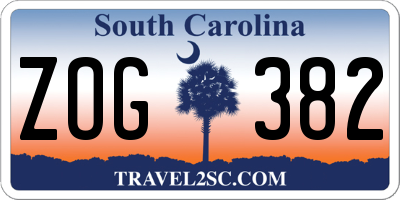 SC license plate ZOG382