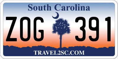 SC license plate ZOG391