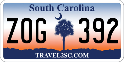 SC license plate ZOG392