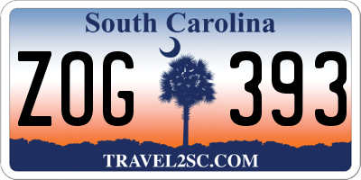SC license plate ZOG393