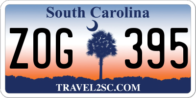SC license plate ZOG395