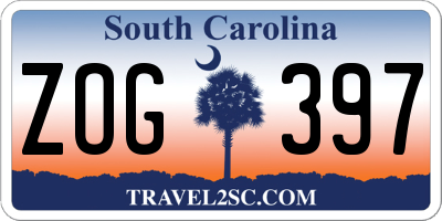 SC license plate ZOG397