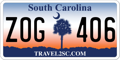 SC license plate ZOG406