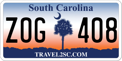 SC license plate ZOG408