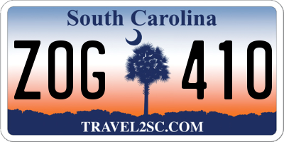 SC license plate ZOG410