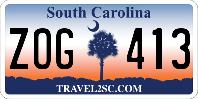 SC license plate ZOG413