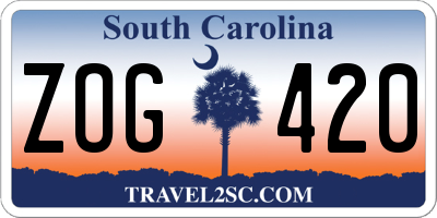 SC license plate ZOG420
