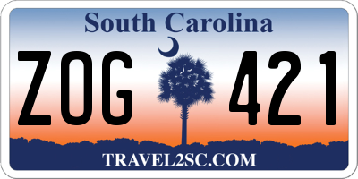 SC license plate ZOG421