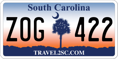 SC license plate ZOG422