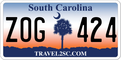 SC license plate ZOG424