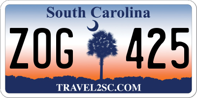 SC license plate ZOG425
