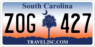 SC license plate ZOG427