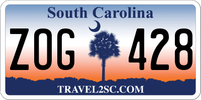 SC license plate ZOG428