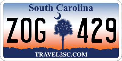 SC license plate ZOG429