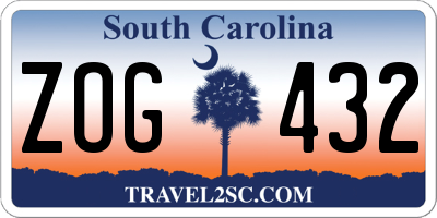 SC license plate ZOG432