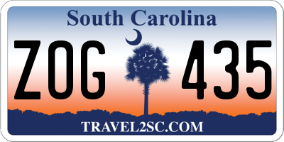 SC license plate ZOG435