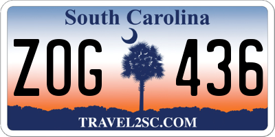 SC license plate ZOG436