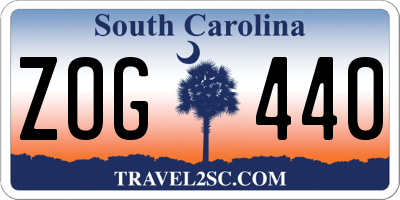 SC license plate ZOG440