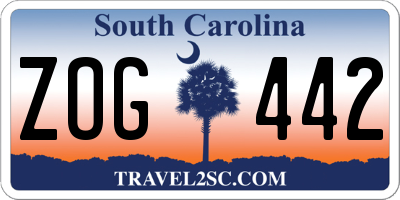SC license plate ZOG442
