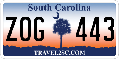 SC license plate ZOG443