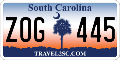 SC license plate ZOG445