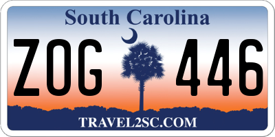 SC license plate ZOG446