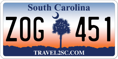 SC license plate ZOG451