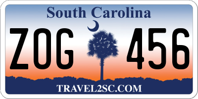 SC license plate ZOG456