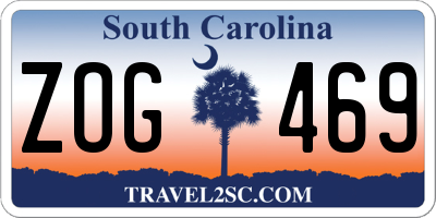 SC license plate ZOG469