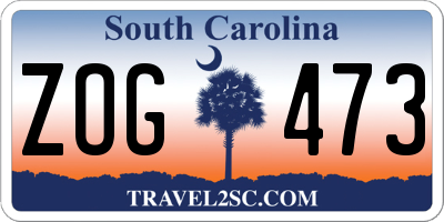 SC license plate ZOG473