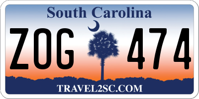 SC license plate ZOG474