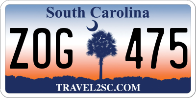 SC license plate ZOG475