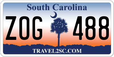 SC license plate ZOG488