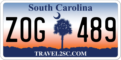 SC license plate ZOG489